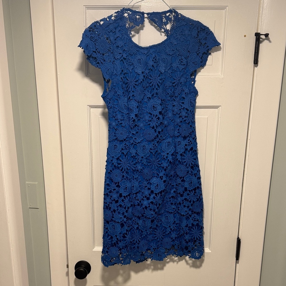 Lulu's Royal Blue Lace Mini Dress